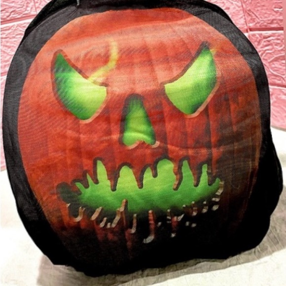 🎃SEASONS INC midnight creatures scary spooky pumpkin mesh mask size ADULT - Picture 4 of 9